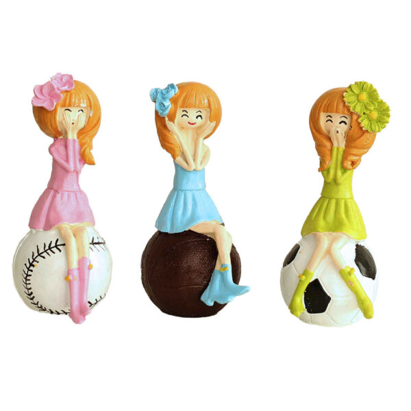Leilpar Figurine Doll Set – Suitable for Bedroom Decor & Gift, Girl with Ball Design (3-Piece)