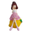 Leilpar Hand-Painted Figurine Doll - Girl with Lemon Design, Ideal for Decor & Gift