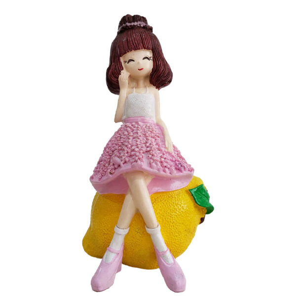 Leilpar Hand-Painted Figurine Doll - Girl with Lemon Design, Ideal for Decor & Gift