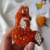 Majestic Beaded Fox Brooch – Regal and Eye-catching (2)