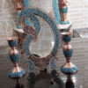 Medium-Sized Turquoise Inlay Mirror and Candle Holder Set – Paransa Brand (2)