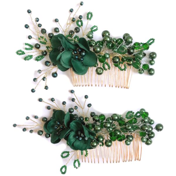 Metal Hair Comb with Delicate Flowers, Suitable for Ceremonies or Everyday Use (4)