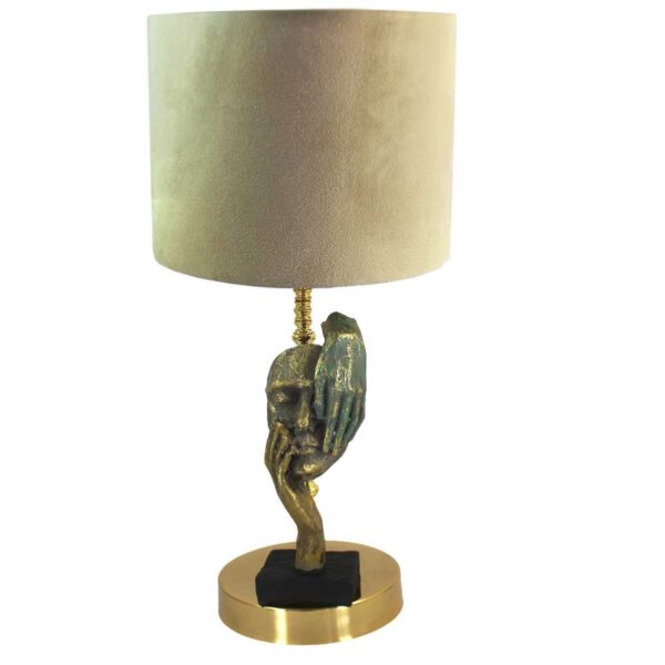 Mystery Gaze Table Lamp – Artistic Face with Covered Eyes