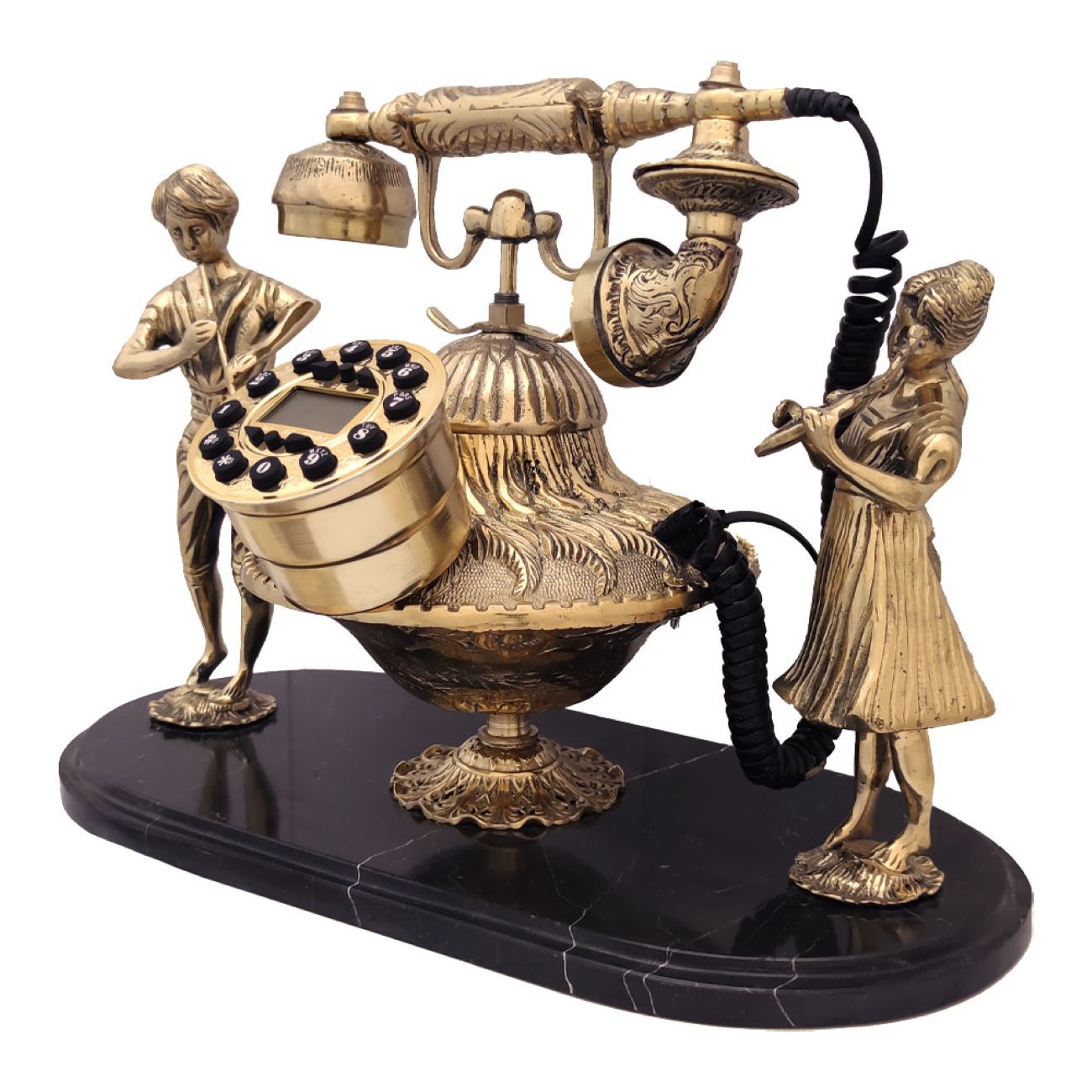 旧世界魅力经典黄铜电话 – 音乐家款,增添历史感