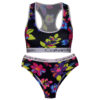 Padded Koza Activewear Set – Black Floral Sport Bra and Panty, Model 9109-1 (3)