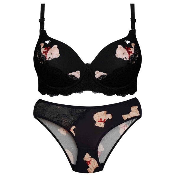 Paniz 4689-14 Padded Bra and Thong Set – Push-Up with Underwire Support