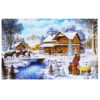 Premium 1000-Piece Jigsaw Puzzle, Winter Village Scene (2)