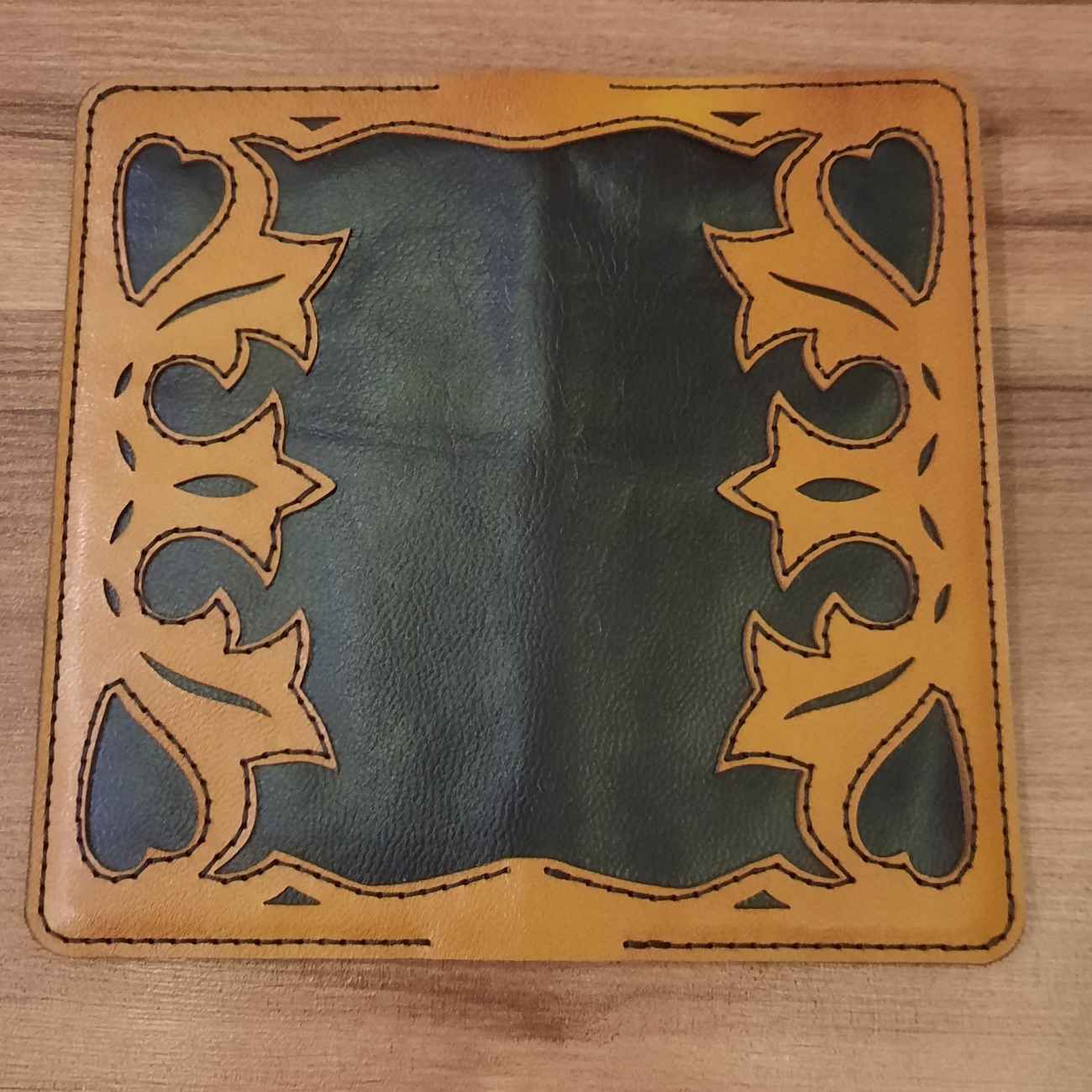 复古手工男士真皮钱包 – 手工缝制,适合日常使用