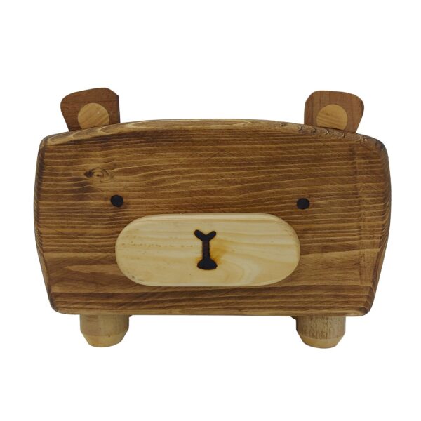Rustic Wooden Tissue Box Cover – Bear Design (2)