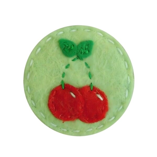 Soft Felt Cherry Coaster – Suitable for Protecting Surfaces from Stains, (6x)