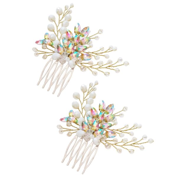Timeless Touch Hair Comb, Chrystal & Beaded Design - 2 Pcs (3)