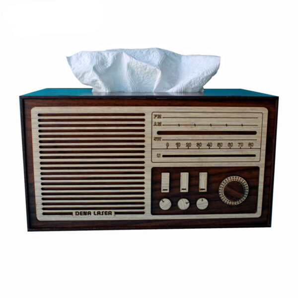Tissue Box with Radio Shape - Nostalgic & Fun Design (3)