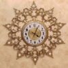 Vintage-Style Brass Wall Clock with Floral Design