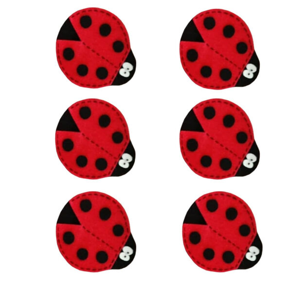 Whimsical Felt Coaster in Ladybug Shape – Suitable for Rustic & Boho Decor, (6x)