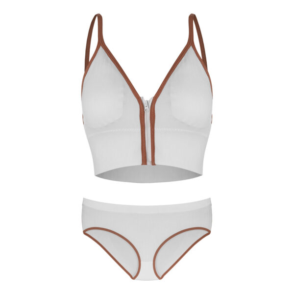 Women’s Workout Bra and Panty Set – Model 36048 in White