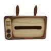 Wooden Tissue Holder Model with Vintage TV Design (2)