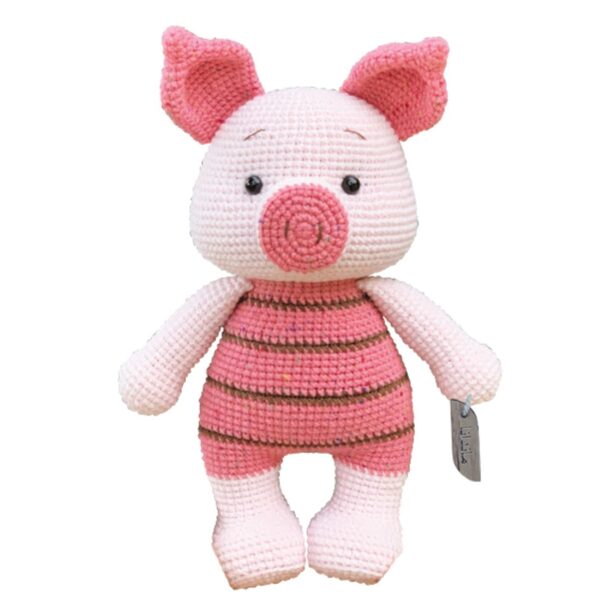 Yarn-Crafted Knitted Pig Doll – A Whimsical Addition to Any Toy Collection
