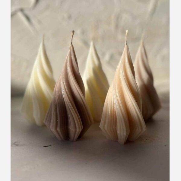 10cm Spiral Pyramid Mold – For Candle Making, Artificial Stone & Epoxy Resin (1)