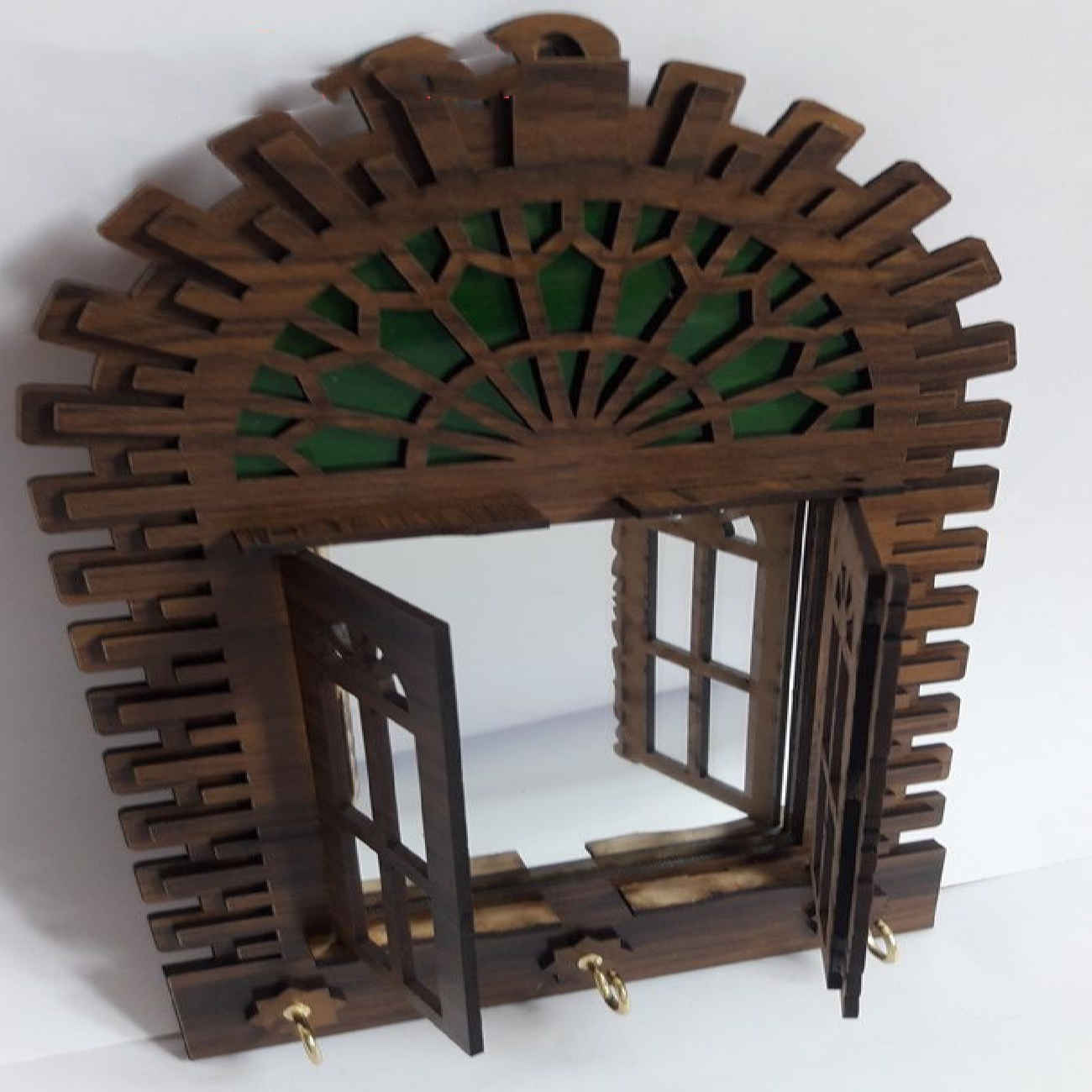 实木镜面钥匙收纳架 – 装饰与实用兼具的家用墙面挂件