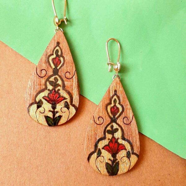 Artisan Wooden Dangle Earring – Jewelry for Bohemian Chic Look (3)