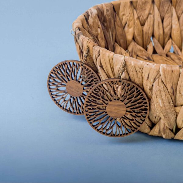 Bohemian Wooden Earring – Lightweight Handmade Jewelry for Nature Lovers (1)