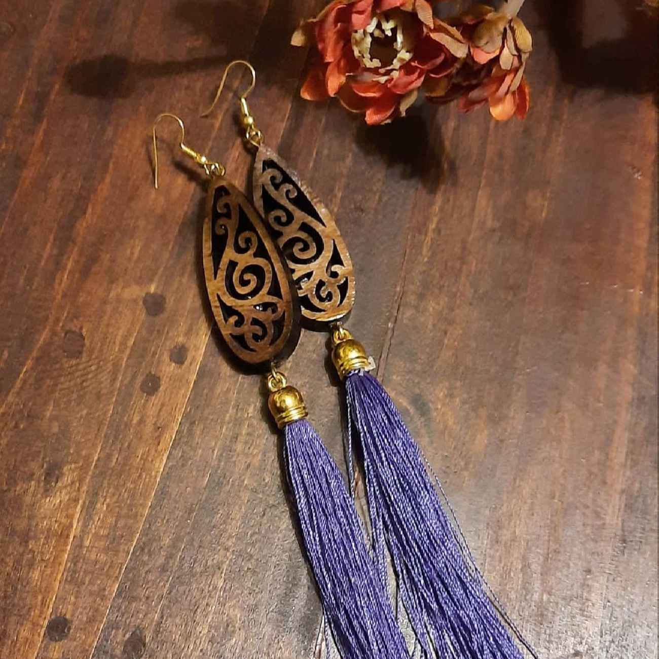 波西米亚木质耳环 – 可持续首饰,适合嬉皮与自由风格