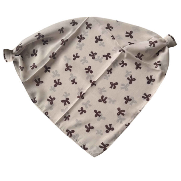 Cream Mini Headscarf with Bow – Cute, Clean, and Chic (1)
