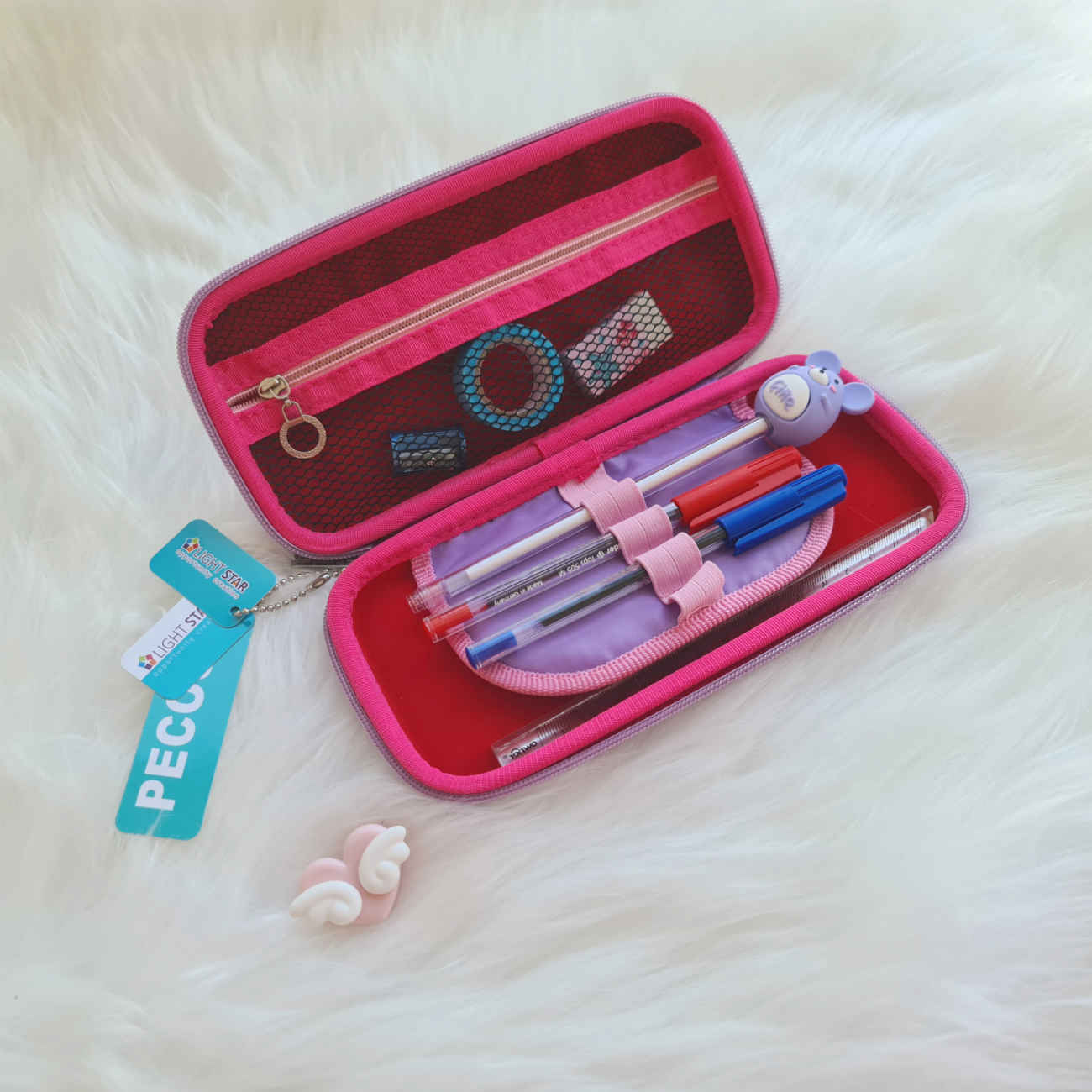 可爱孔雀笔袋 – 轻质泡沫材质,浮雕设计,来自 Light Star