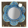 Elegant Blue Mirror Key Holder – Handcrafted in Wood & Ceramic for Timeless Appeal (1)