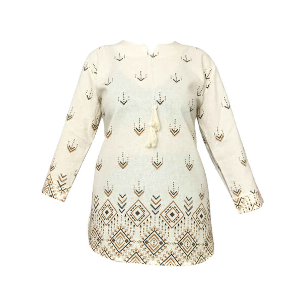 Elegant Cream Manto with Stunning Rhombus Design (1)