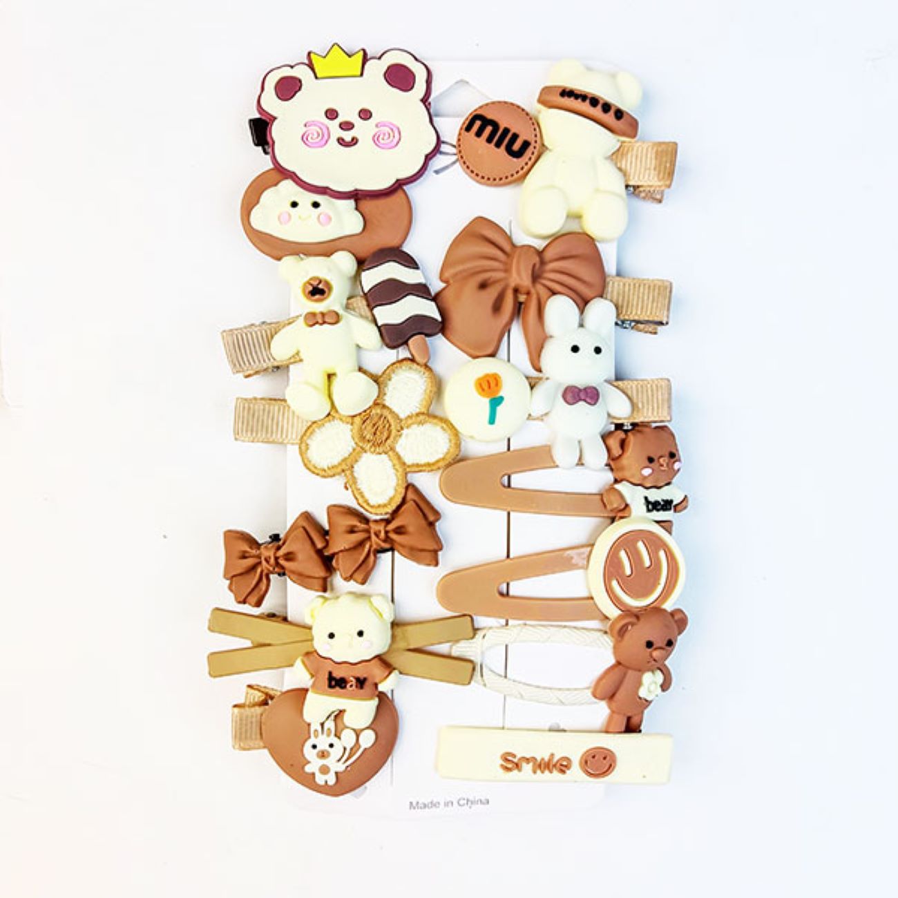 Main image of 优雅发夹套装 – 泰迪设计，适合女孩，14件套