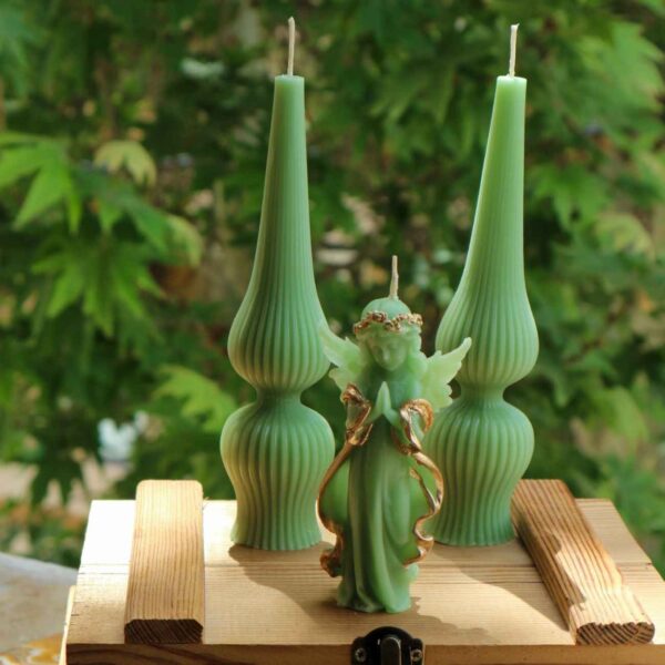 Green Candle Collection – A Luxurious Set for Modern Homes & Stylish Occasions (4x) (2)