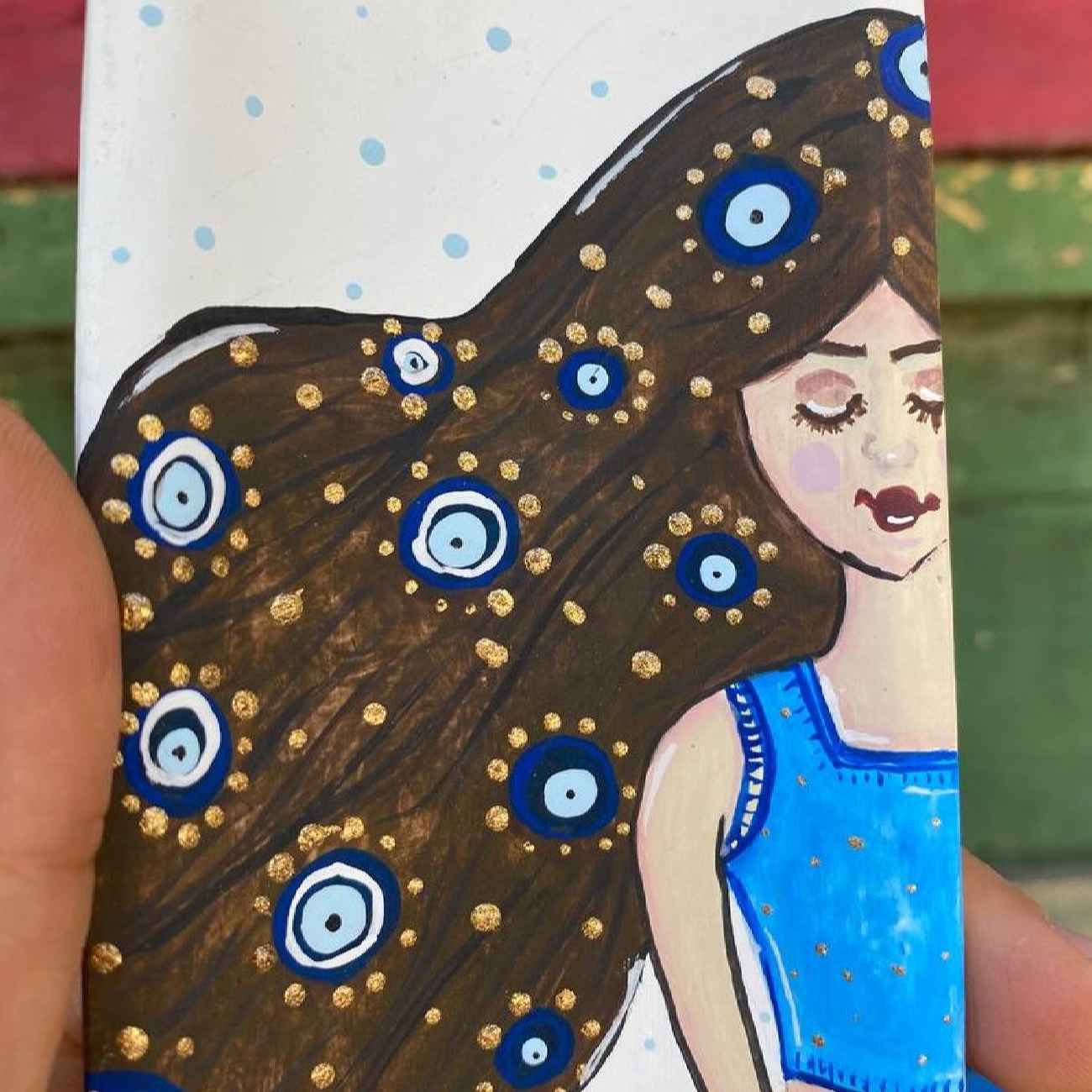 手绘陶瓷邪眼香薰座 – 可清洗,丙烯颜料