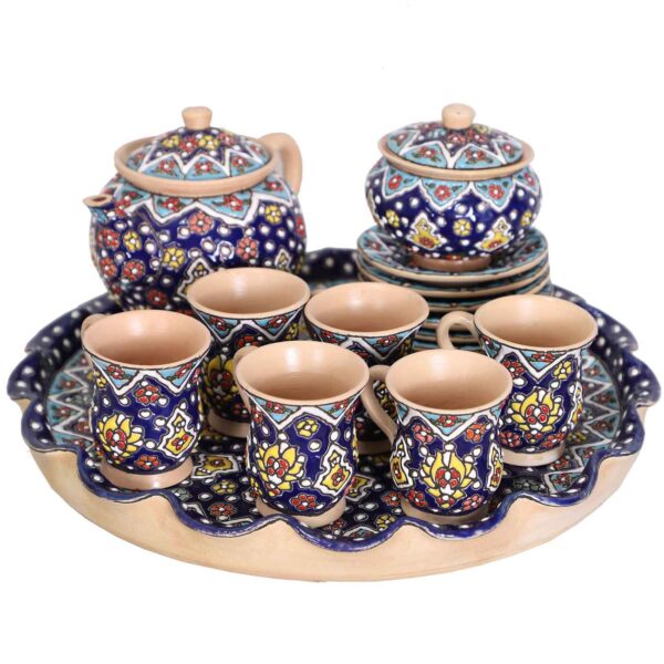 Handcrafted Persian Tea Set Minakari Enameled Luxury Drinkware for Home Decor