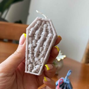 手工哥特风蜡烛 – 棺材与骷髅造型，芳香天然，纯素环保