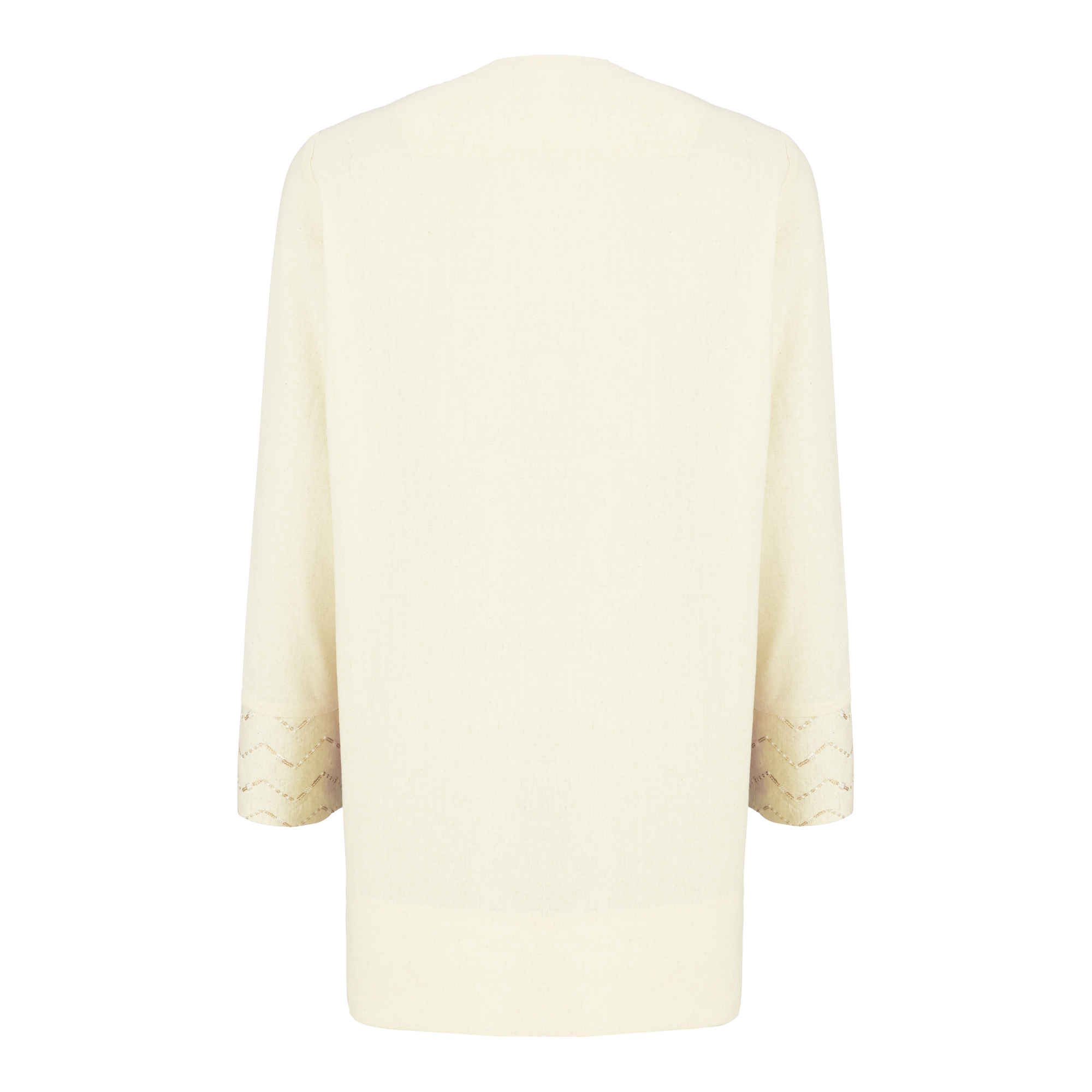 奶油色几何图案伊朗曼托,适合温暖天气的舒适与时尚