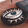 Minimalist Evil Eye Incense Holder – Aesthetic & Energetic Balance in Black (1)