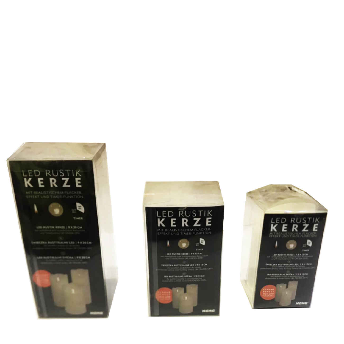 高级LED Kerze蜡烛 – 无火,真实光感,电池供电,室内安全(3个)