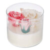 Pure White Candle with Delicate Flower Details – Serenity and Style (1)