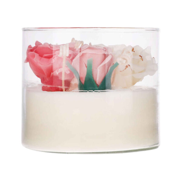 纯白蜡烛带精致花纹 – 宁静与优雅兼具