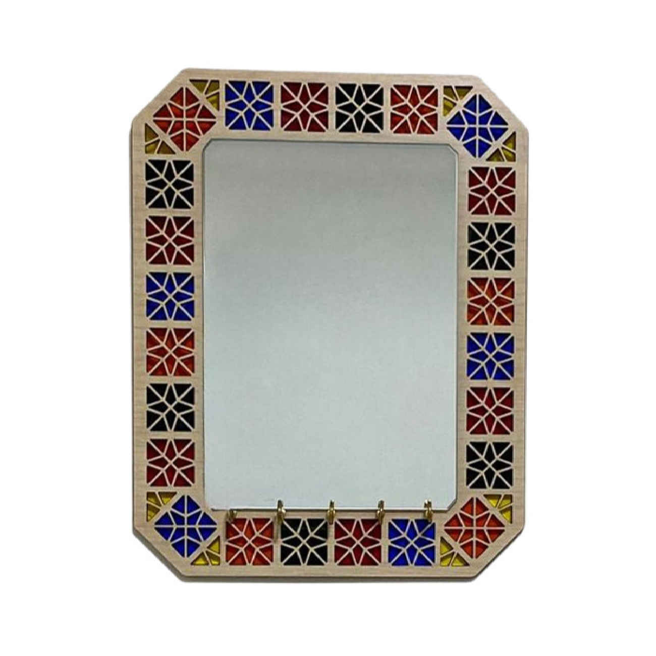 乡村入口镜面钥匙挂架 – 传统木质钥匙收纳