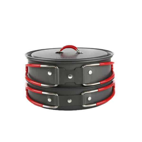 Snow hawk 2-Person Camping Cookware Set - Durable & Space-Saving Cook Kit (8)