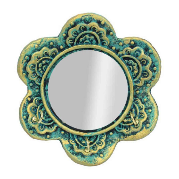 Traditional Ceramic Mirror Key Rack – Decorative & Functional Entryway Piece (4)