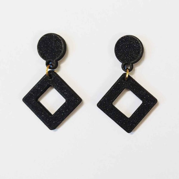 Unique Handmade Acrylic Earring – Stylish & Lightweight with Rhombus-Shaped Design (1)