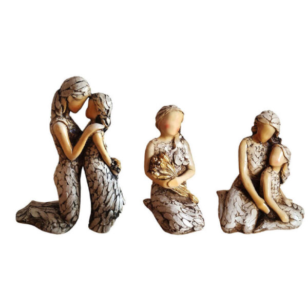 Willow Tree Figurine - Three-Piece Mother & Daughter Set for Room Decor (3x)
