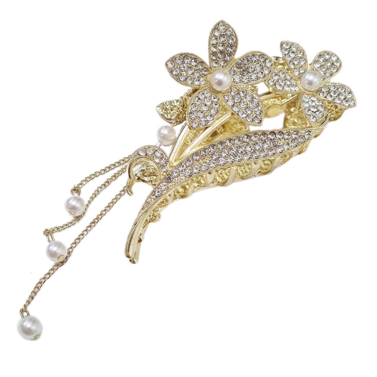 女士发夹 – 金属五瓣花设计带流苏