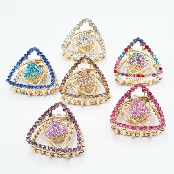 Women's Hair Claw – Rhinestone Triangle Design