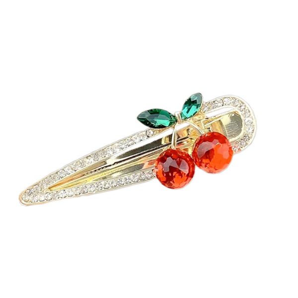 Women's Hair Clip – Formal Rhinestone Cherry Design, Set of 2 (3)