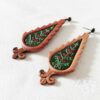 Women's Handmade Wooden Earrings with Traditional Patteh Needlework (1)