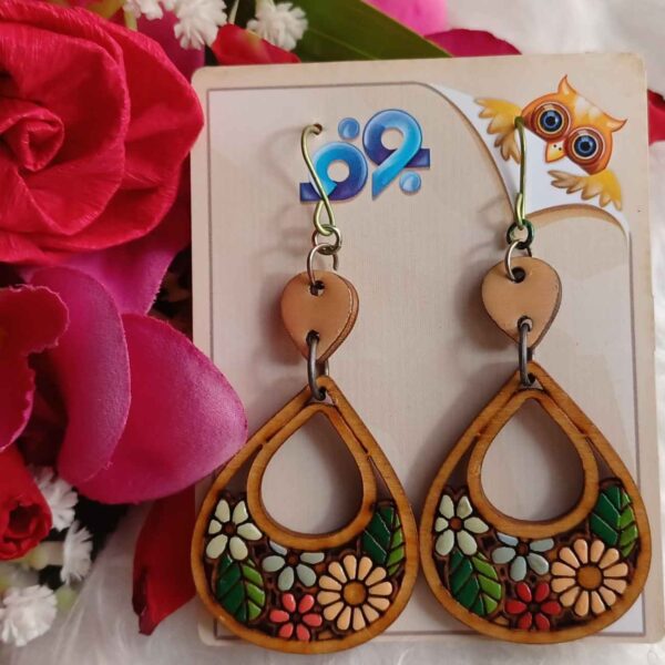 Wooden Earring – Modern Minimalist Statement Earring for Women